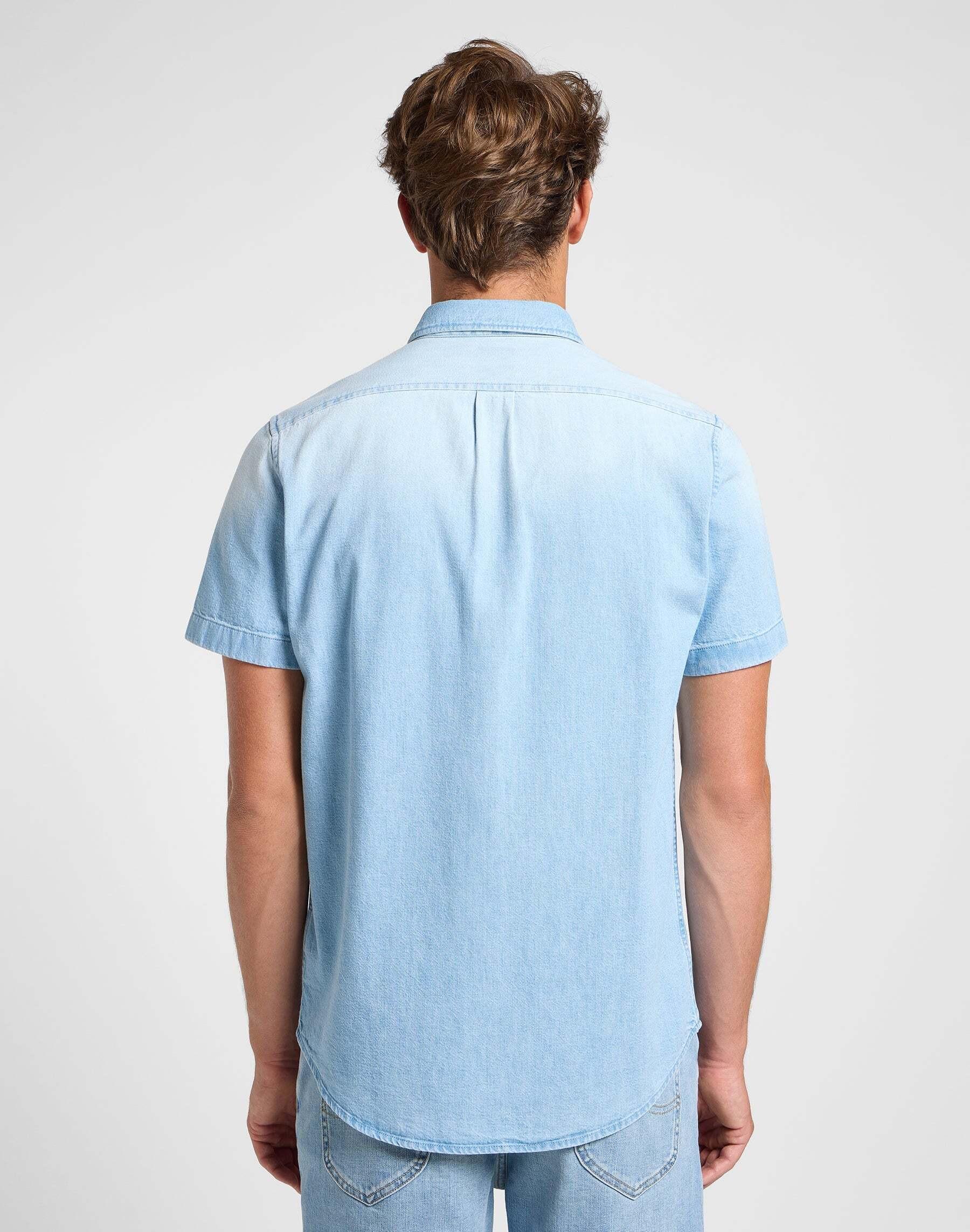 Lee Button Down Camicia Jeans Maniche Corte  