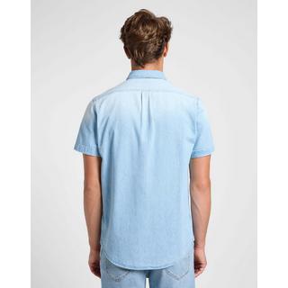 Lee Button Down Camicia Jeans Maniche Corte  