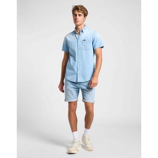 Lee Button Down Camicia Jeans Maniche Corte  