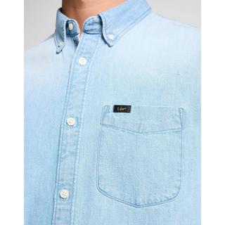 Lee Button Down Camicia Jeans Maniche Corte  
