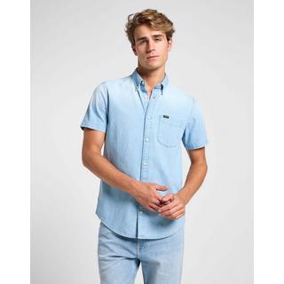 Lee Button Down Camicia Jeans Maniche Corte  