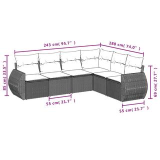 VidaXL Garten sofagarnitur poly-rattan  