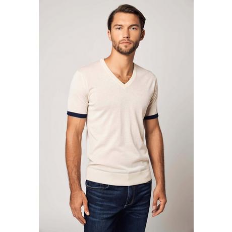 Bellemere New York  T-shirt a righe in cashmere a maniche corte 