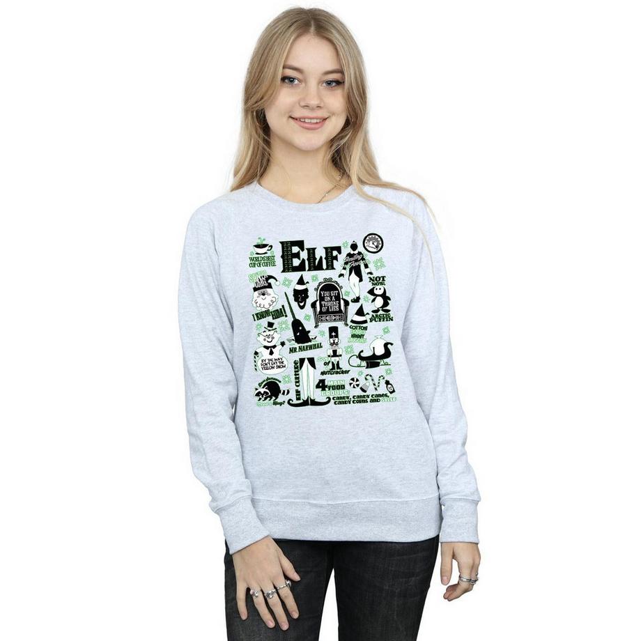 Elf Christmas Quote Slim Fit Sweatshirt  