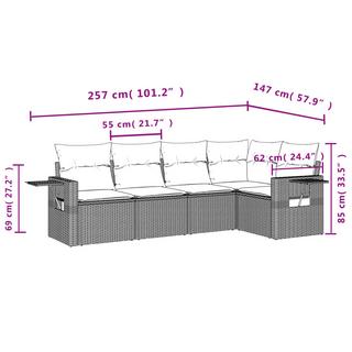 VidaXL set divano da giardino Polirattan  