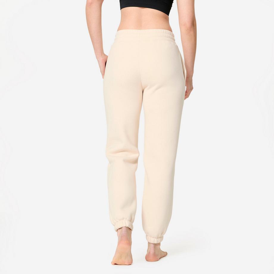 DOMYOS  Pantalon Chaud de Fitness en Polaire pour Femme - Beige 