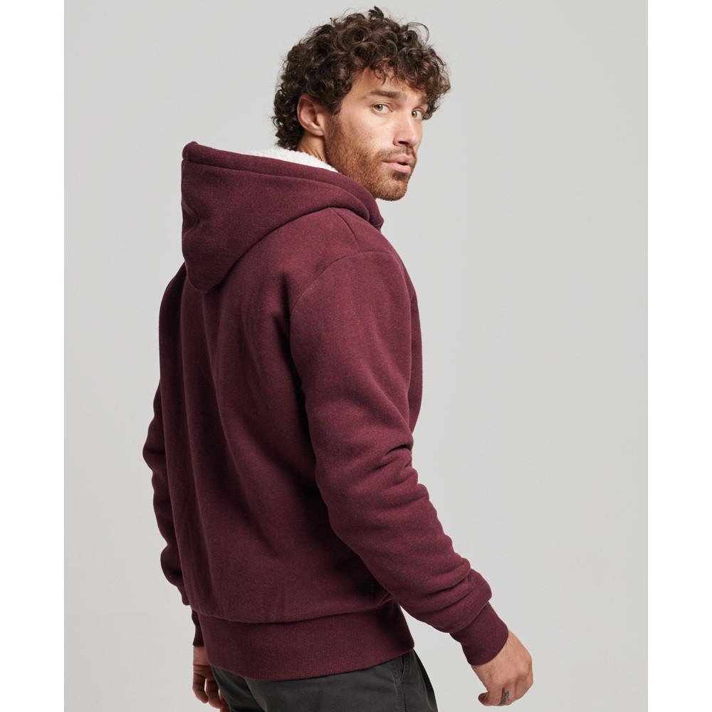 Superdry  sweatshirt à capuche zippé et doublé de peau lainée 