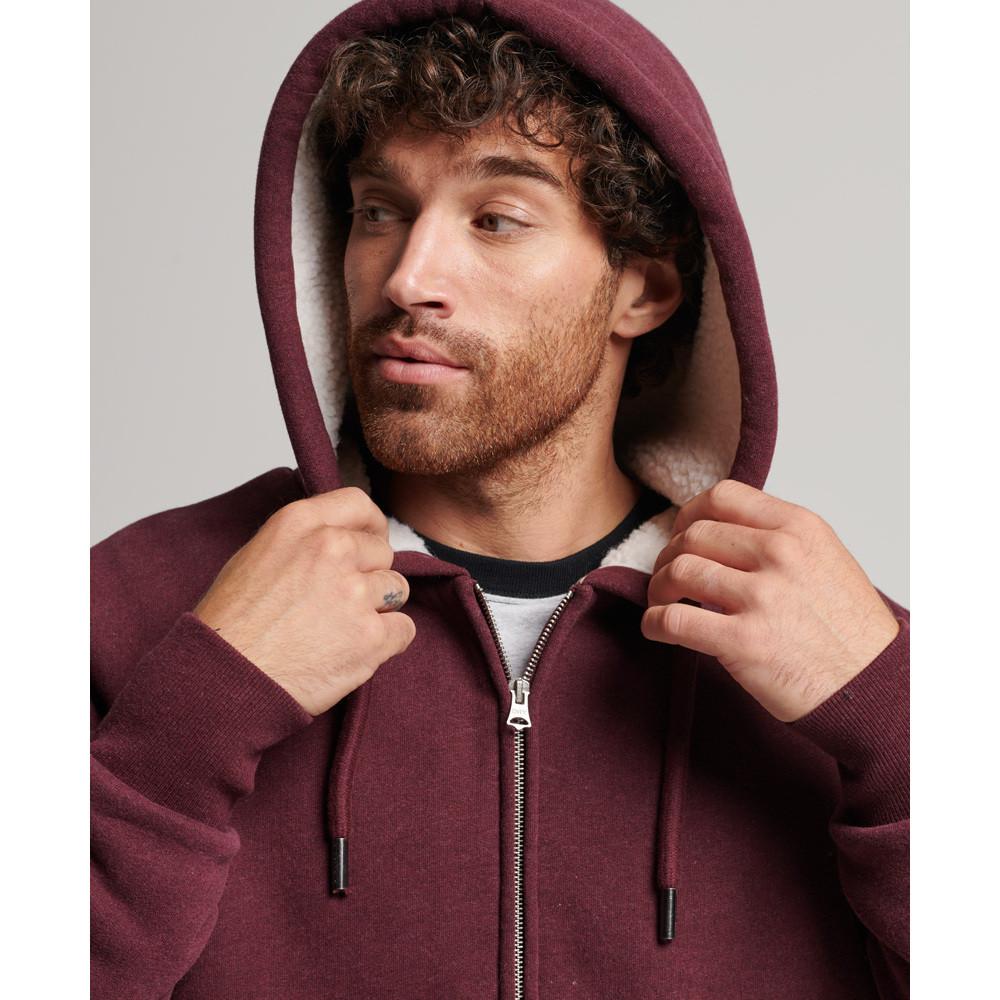 Superdry  sweatshirt à capuche zippé et doublé de peau lainée 