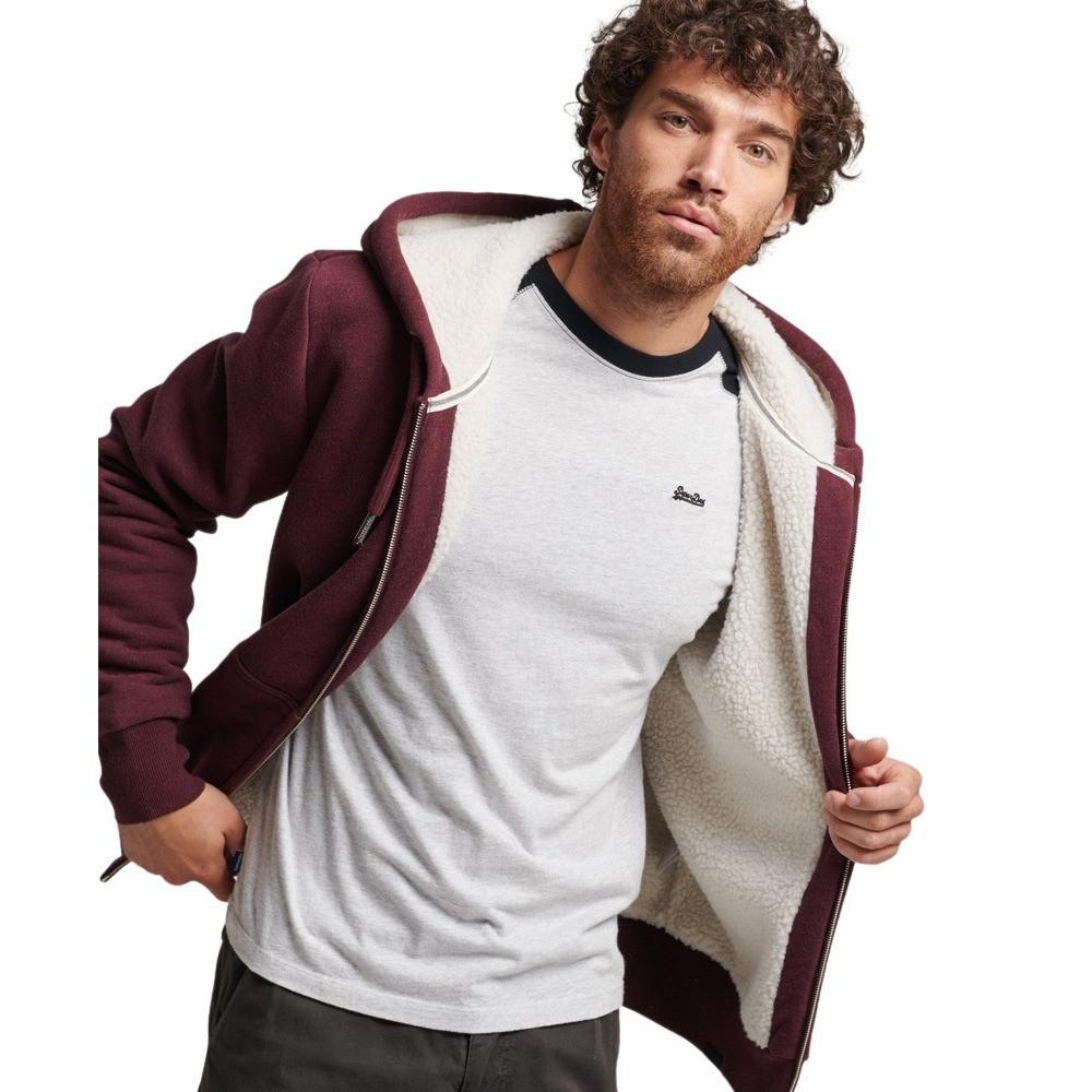 Superdry  sweatshirt à capuche zippé et doublé de peau lainée 