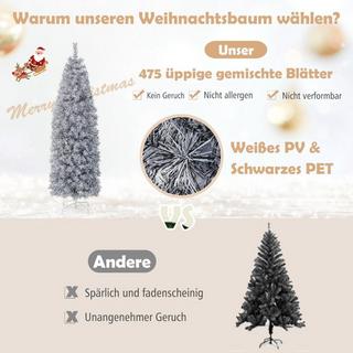 Northix Künstlicher Bleistift Weihnachtsbaum mit 250 Kaltweißen LEDs Schlank  