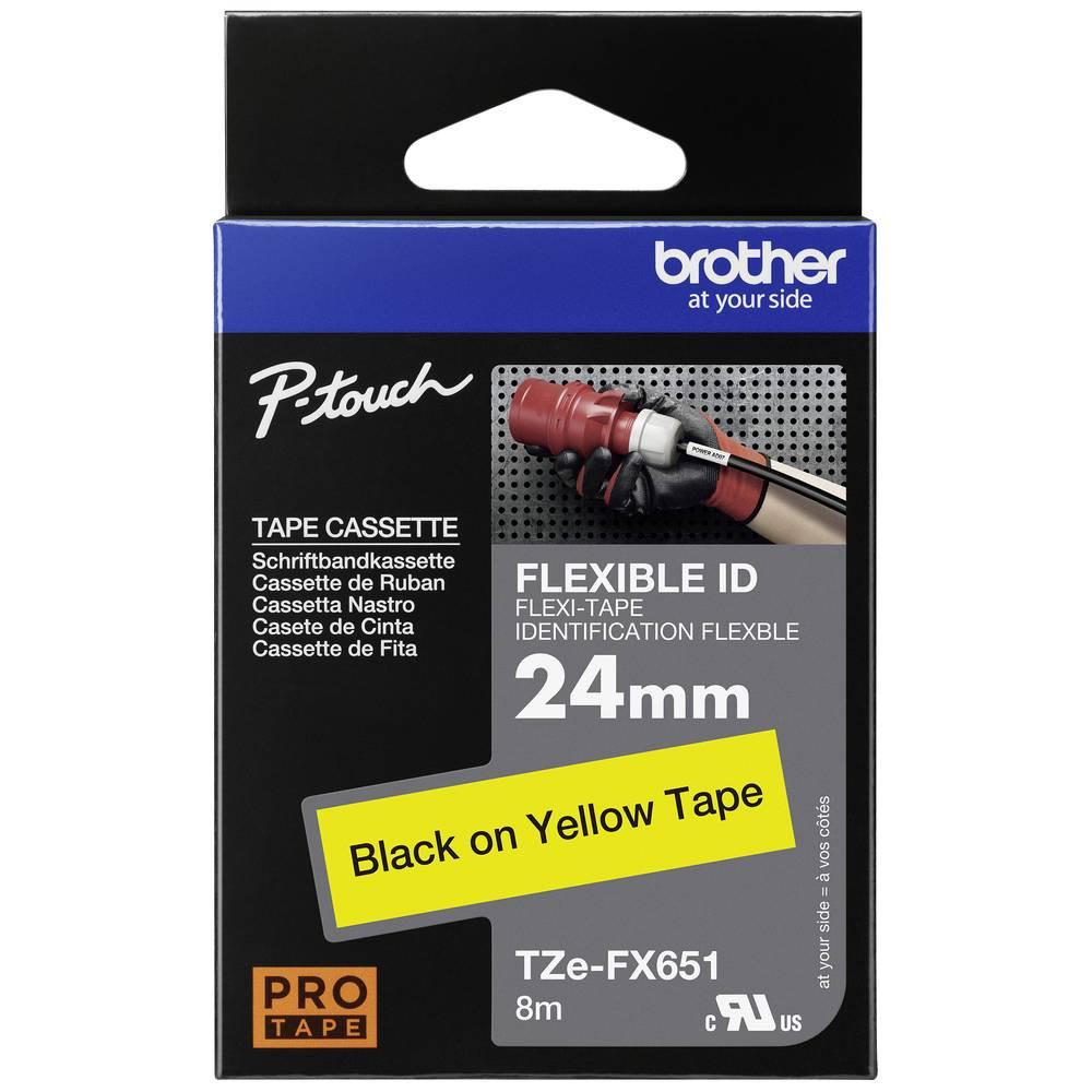 brother  Nastro flessibile  TZe-FX TZe-FX651 Colore Nastro: Giallo Colore carattere:Nero 24 mm 8 m 