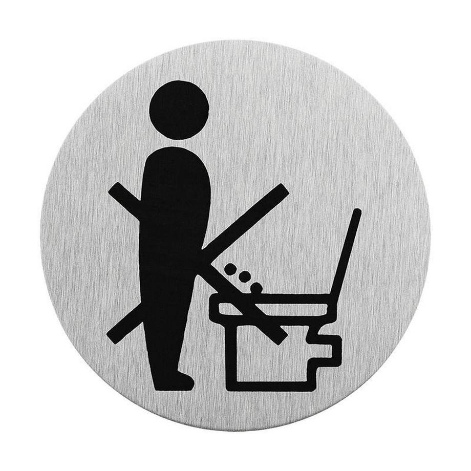 Pricenet  Aluminium-Türschild „Piktogramm bitte sitzen“ Ø75mm 