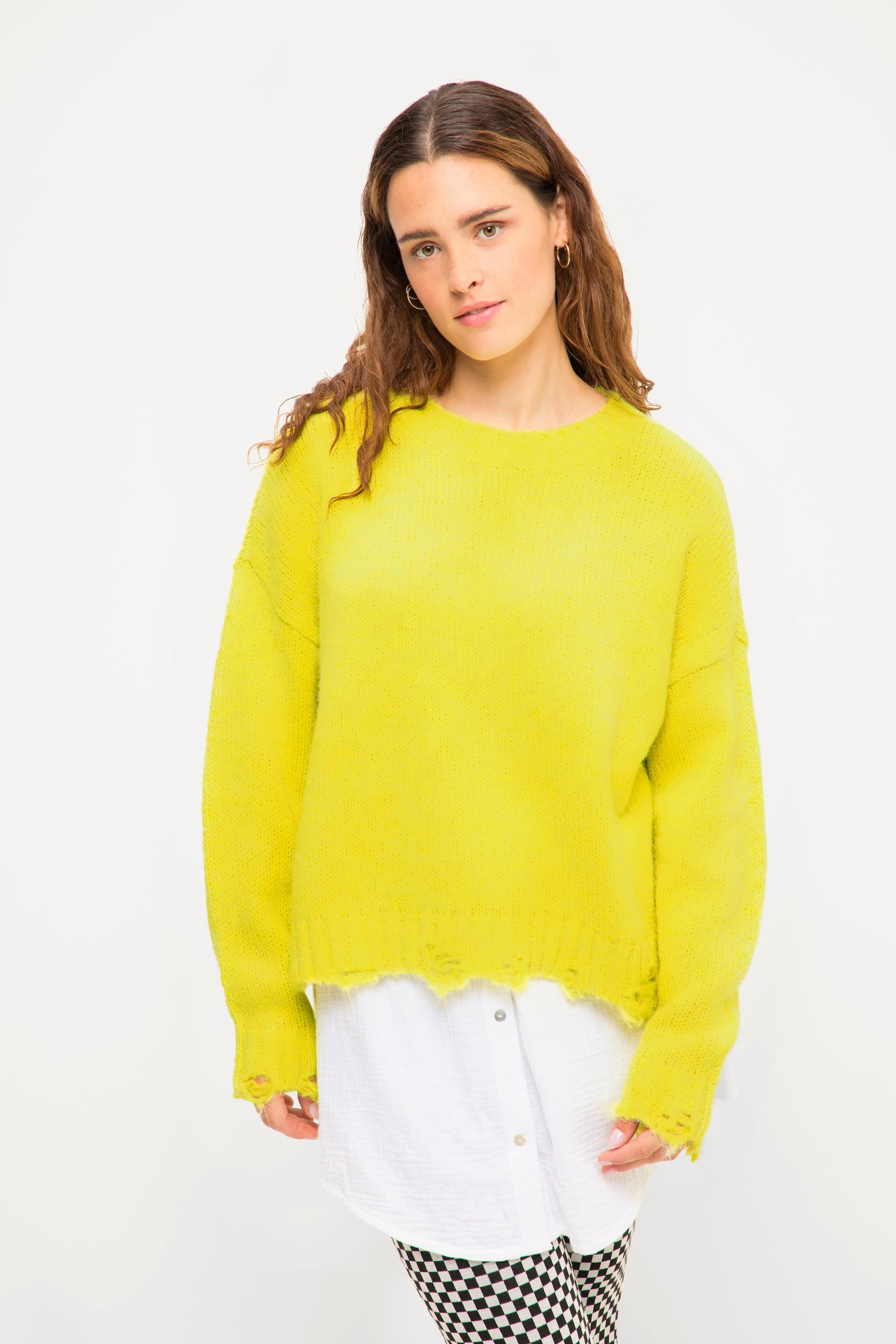 Studio Untold  Maglione di maglia fluo dal taglio oversize con orli sdruciti e maniche lunghe 