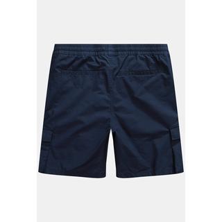 JP1880  Bermuda esprit vintage. Taille élastique et poches cargo bleu marine 