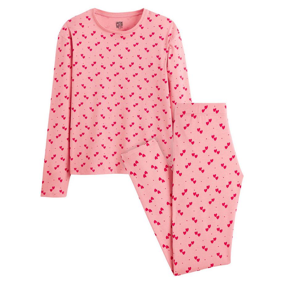 Pyjama imprimé coeurs en jersey