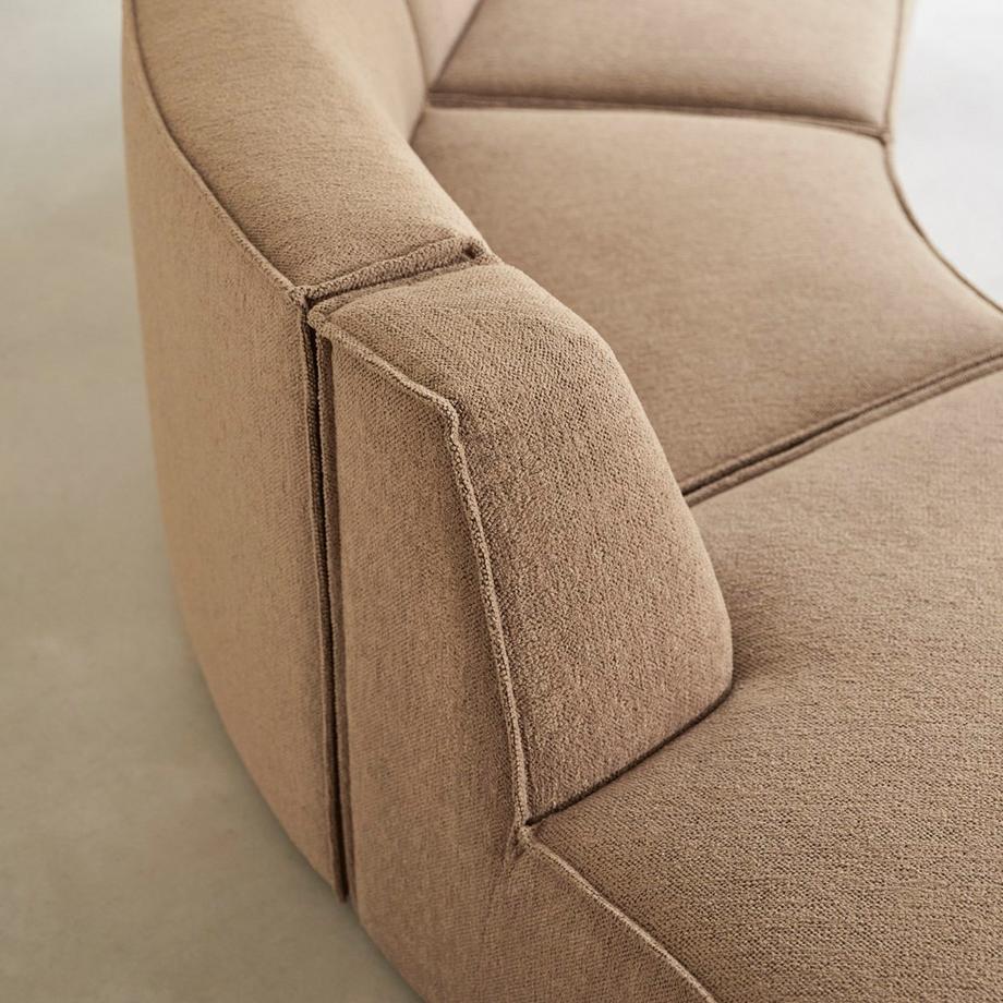 Tikamoon Modulares 4-Sitzer-Sofa aus camelfarbenem Stoff Dario  