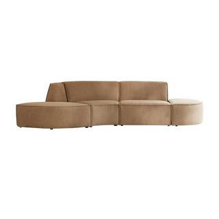 Tikamoon Banquette modulable 4 places en tissu camel Dario  