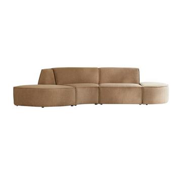 Banquette modulable 4 places en tissu camel Dario