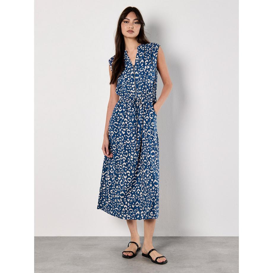 Midi-Kleid mit Animal-Print