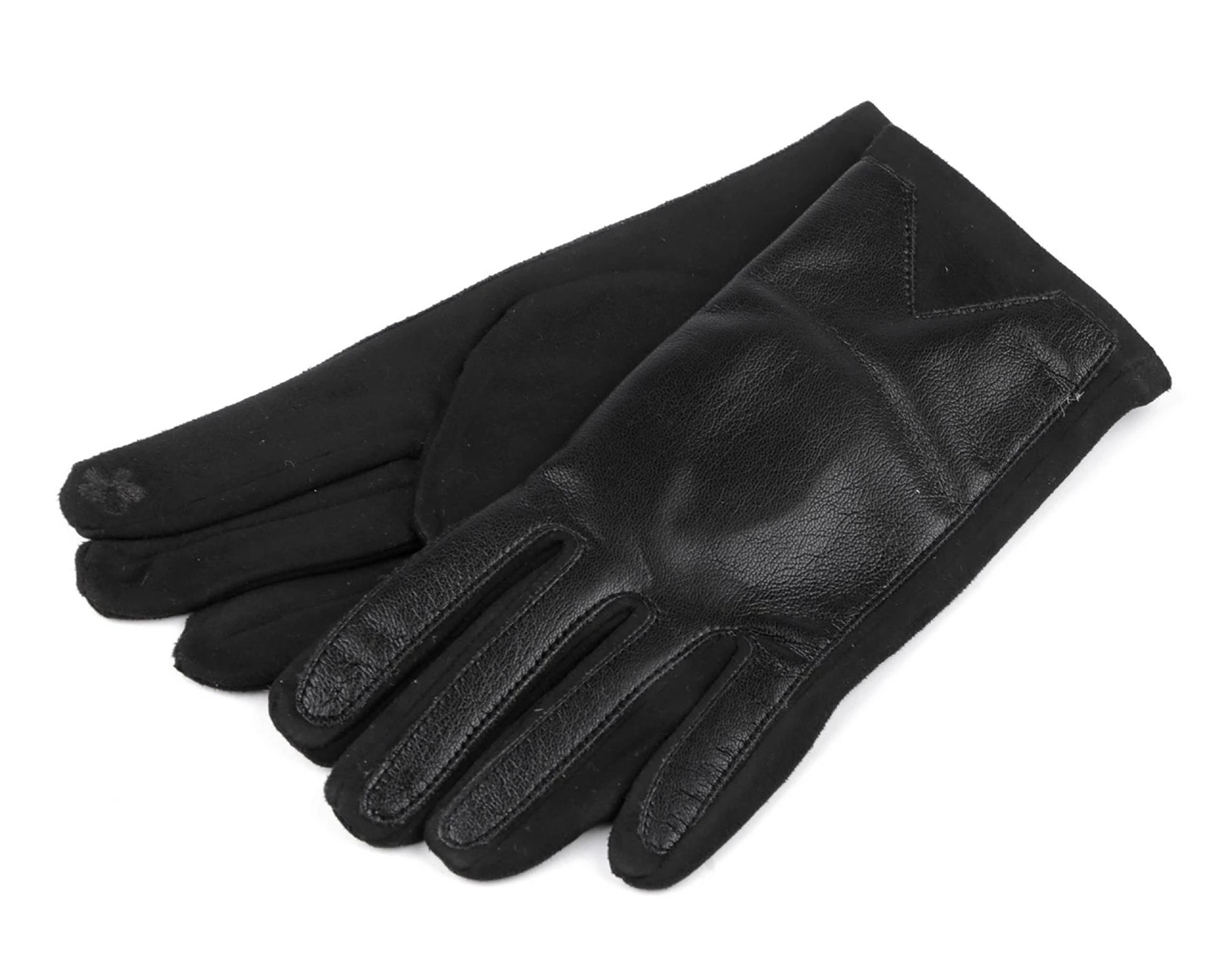 Diademita  Handschuhe  und  mit Öko-Leder verziert mit Touch, unisex mit Touchfunktion am Zeigefinger 