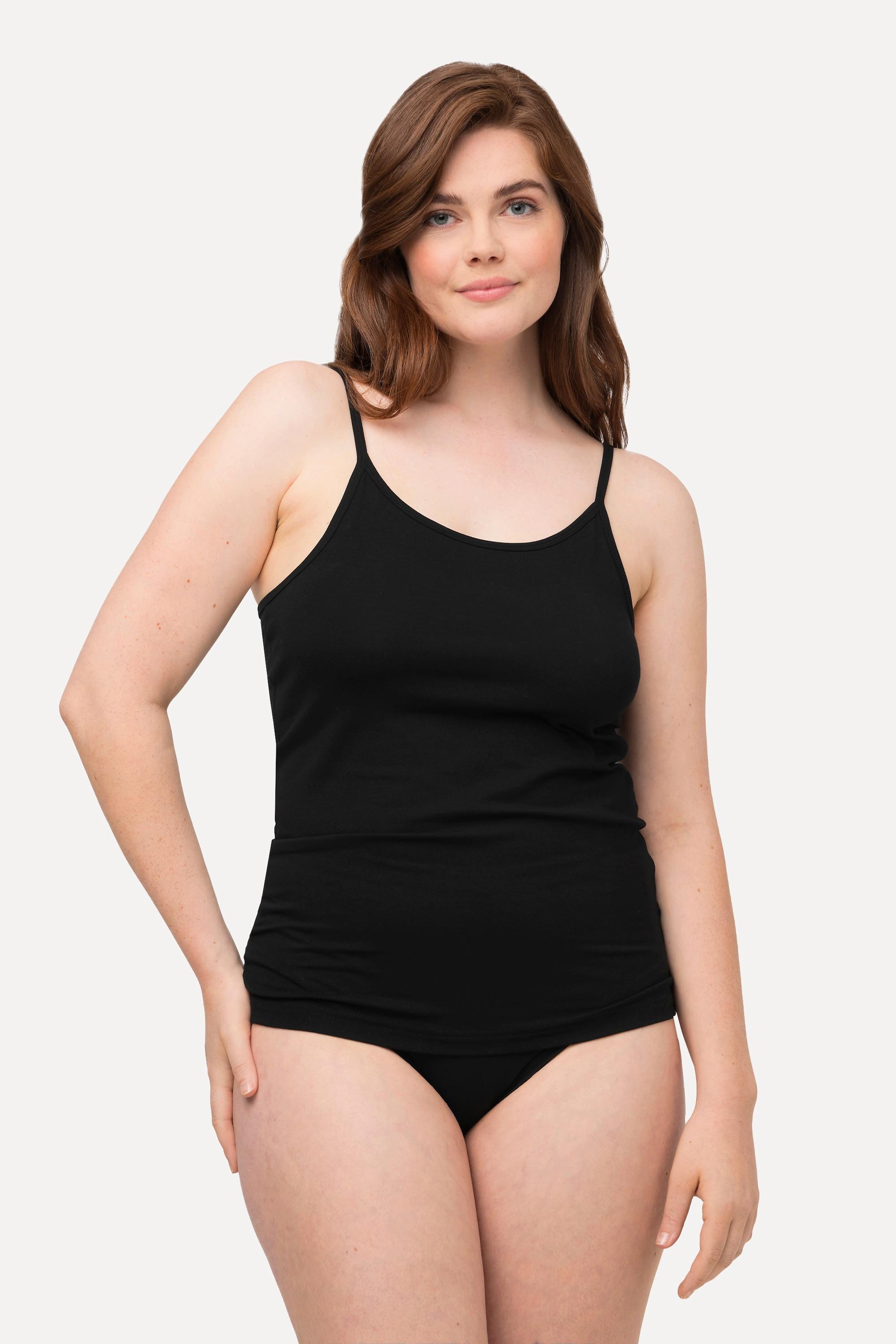 Ulla Popken Canottiera Spalline Sottili Slim Fit Cotone Biologico  