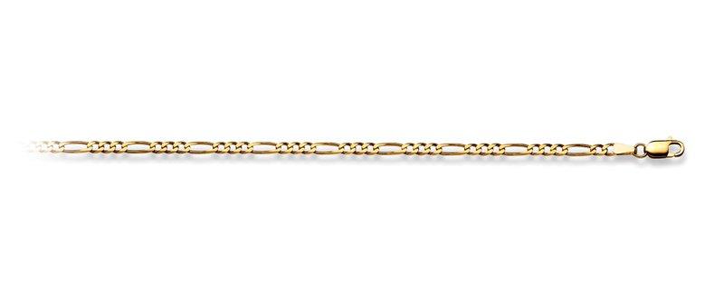 MUAU Schmuck  Armband Figaro Gelbgold 750, 2.9mm, 19cm 