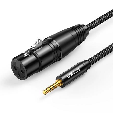 UGREEN  Ugreen 3,5 mm Mini-Klinkenstecker (männlich) auf XLR (weiblich) Audiokabel, 1 m – Schwarz 