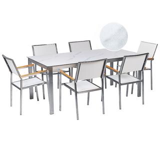 Beliani Set da pranzo per giardino con sedie en Vetro temperato Industriale COSOLETO/GROSSETO  