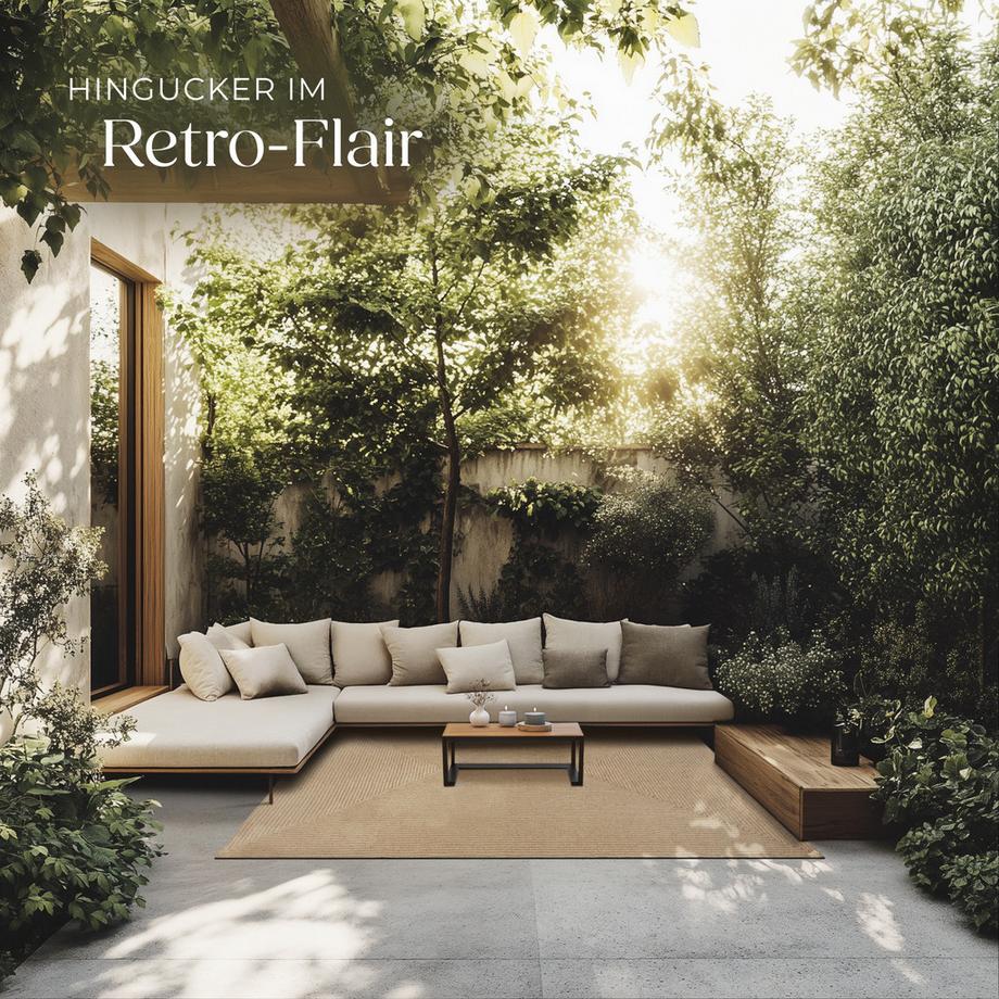 Tectake Geflochtener Teppich Vibe verschiedene Größen im Boho-Stil  