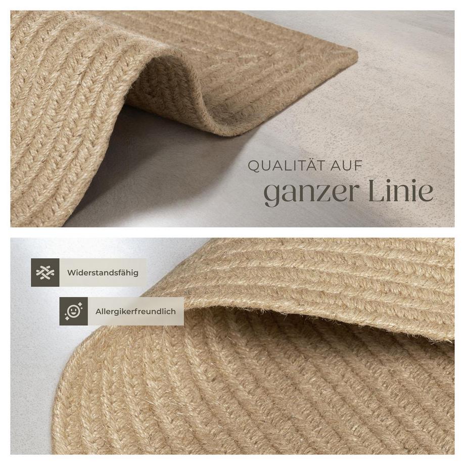 Tectake Geflochtener Teppich Vibe verschiedene Größen im Boho-Stil  