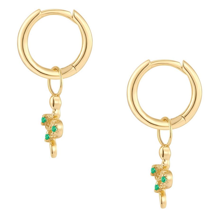 Glanzstücke München  Creolen Sterling Silber gelbgold Zirkonia grün 