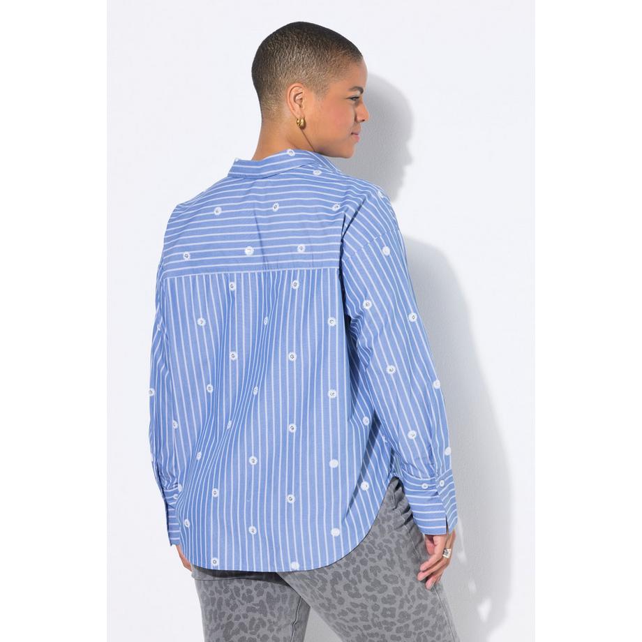 Studio Untold Oversize Gestreifte Pailletten Hemdbluse  