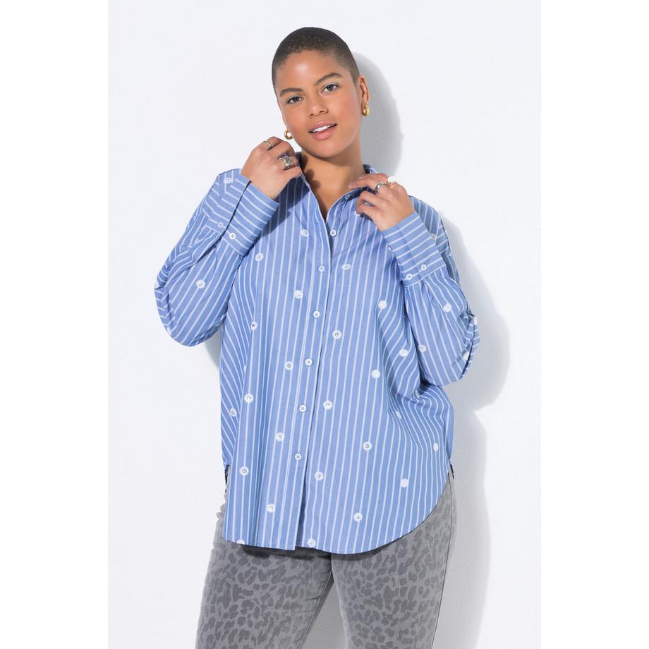 Studio Untold Oversize Gestreifte Pailletten Hemdbluse  