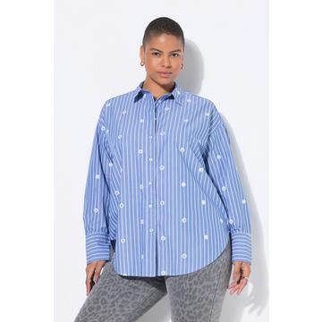 Chemisier oversize, rayures et paillettes