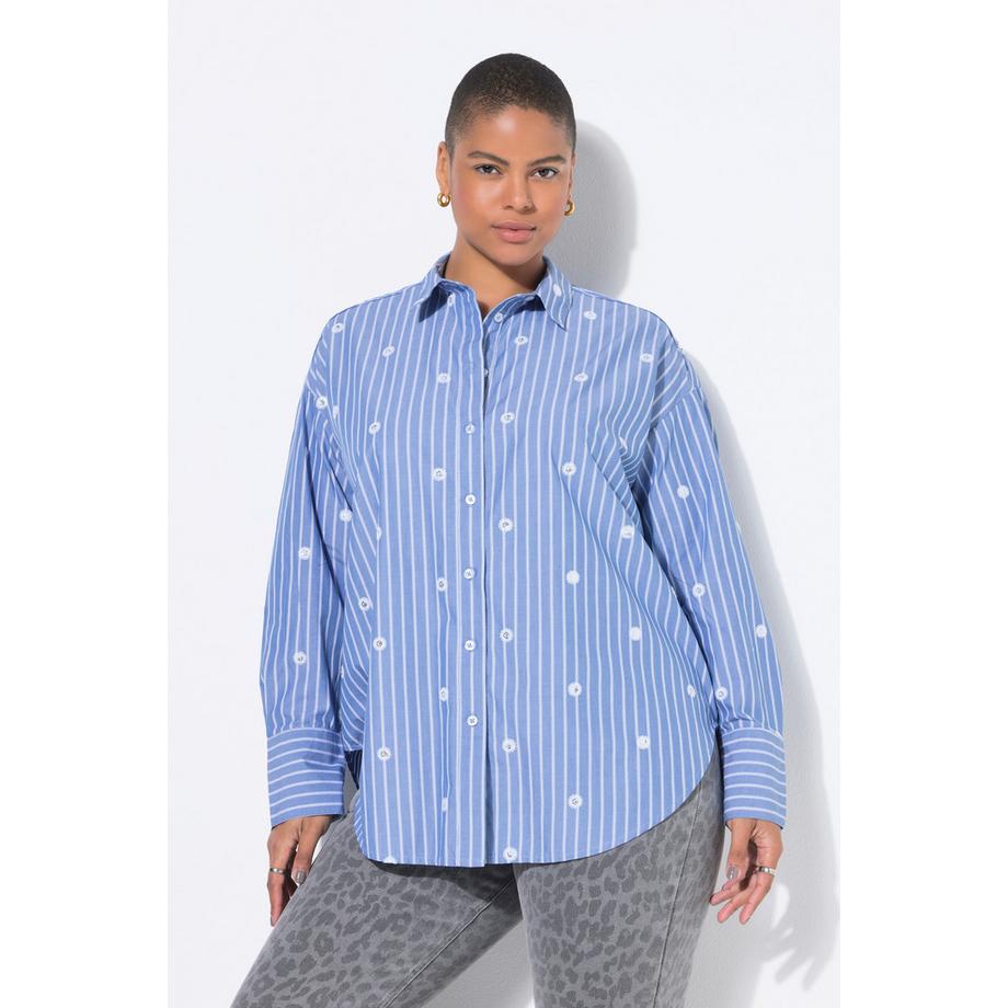 Studio Untold Oversize Gestreifte Pailletten Hemdbluse  