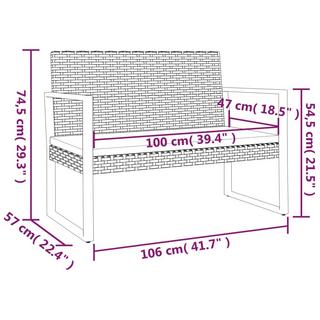 VidaXL Gartenbank poly-rattan  