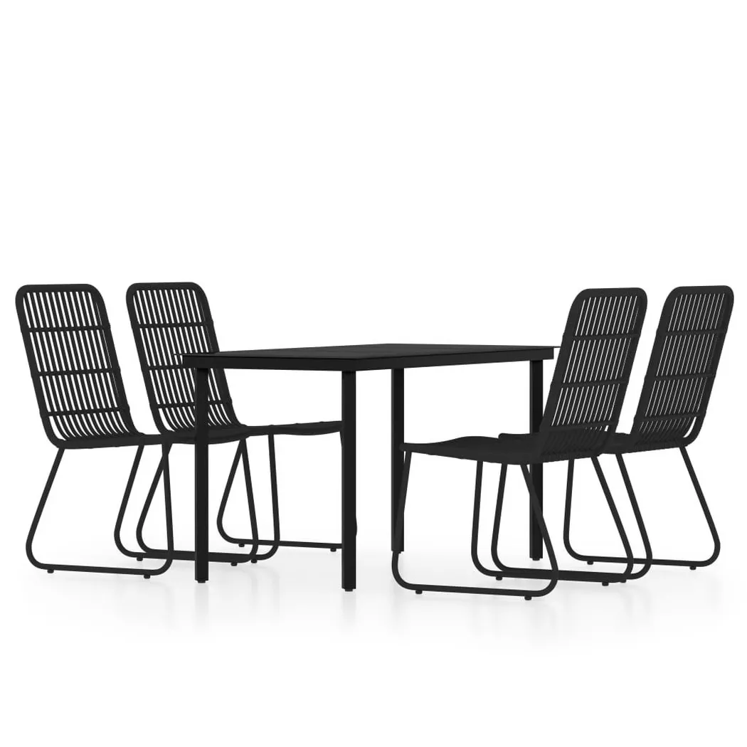 Set Da Pranzo Da Giardino 5 Pz Nero - Vidaxl