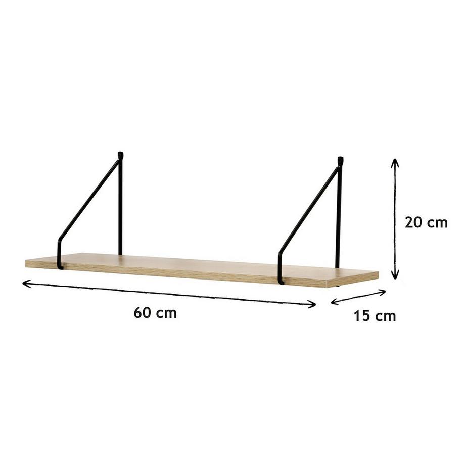 Calicosy Wandregal 60 cm im Industrial-Stil  