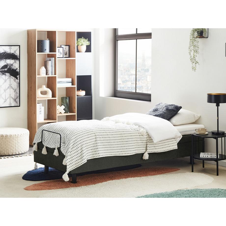 Beliani Lit réglable sans tête de lit en Tissu  CASTELLAN  