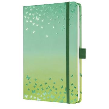 Notizbuch Jolie - Butterfly Confetti Lime - liniert - ca. A5 - grün, gelb - Hardcover - FSC-zertifiziert