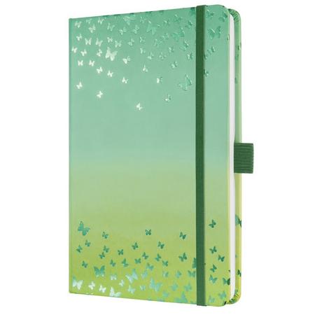 Sigel Carnet de notes Jolie - Butterfly Confetti Lime - ligné - environ A5 - vert, jaune - hardcover - certification FSC  