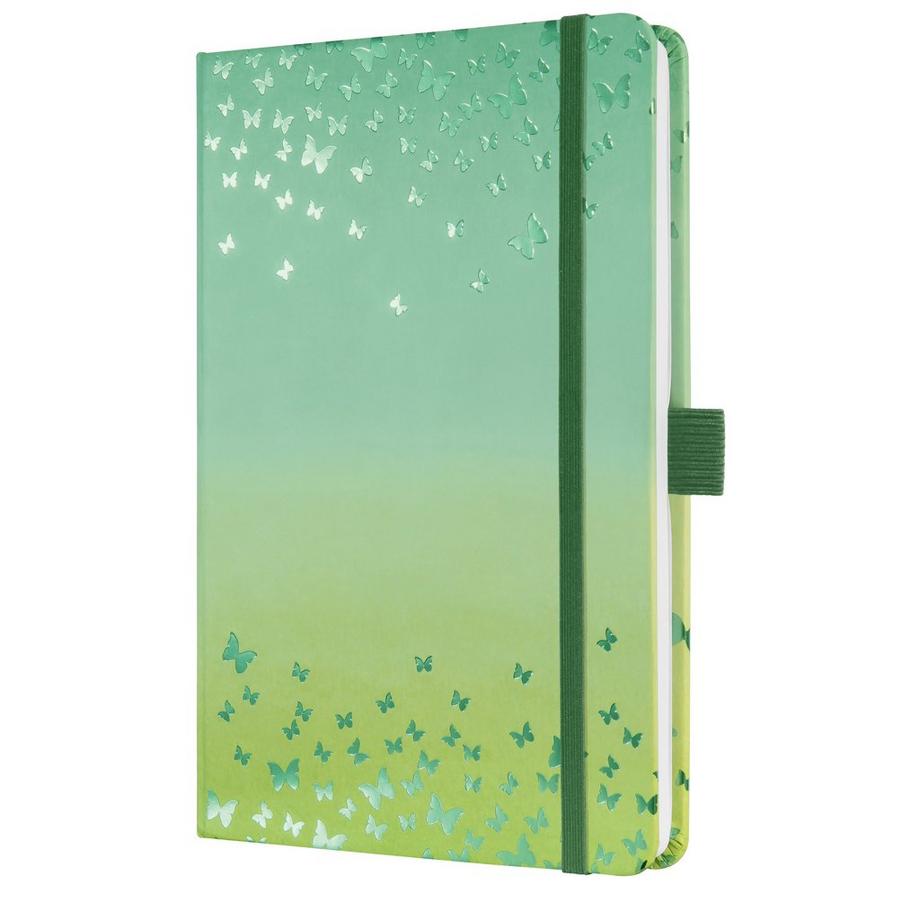 Taccuino Jolie - Butterfly Confetti Lime - a righe - circa A5 - verde, giallo - hardcover - certificazione FSC