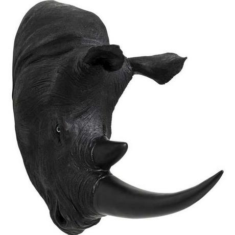 KARE Design Objet mural Tête de rhinocéros Noir antique  