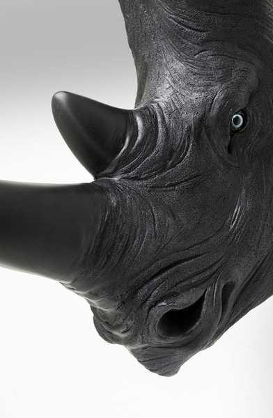 KARE Design Objet mural Tête de rhinocéros Noir antique  