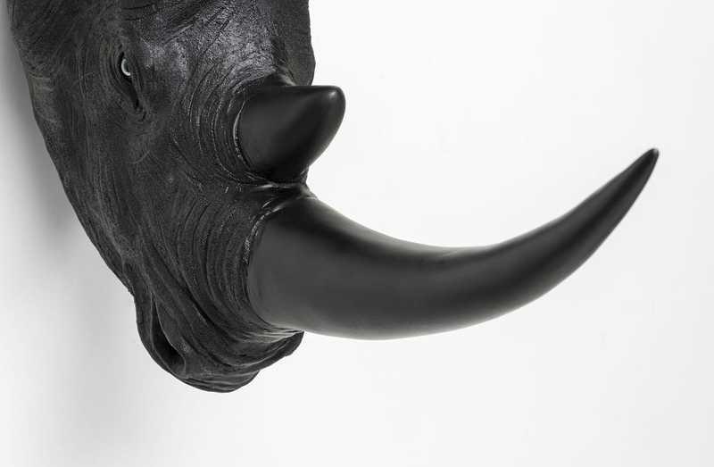 KARE Design Objet mural Tête de rhinocéros Noir antique  