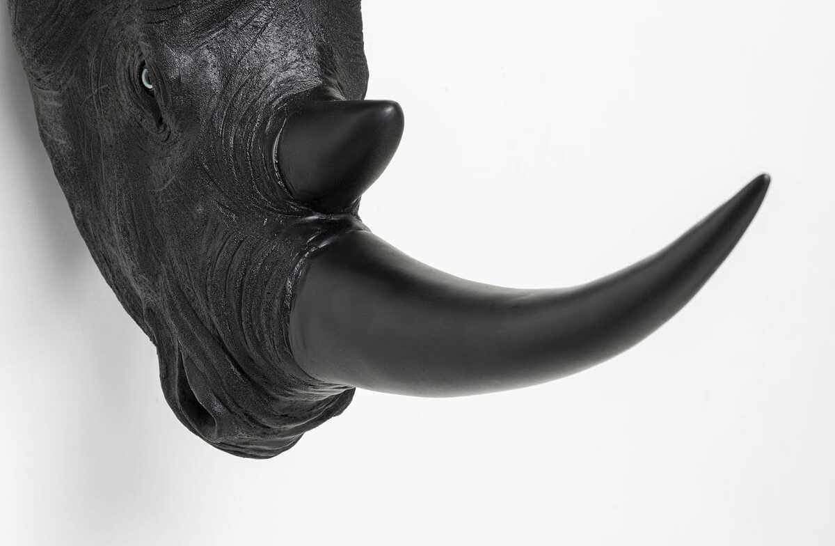 KARE Design Wandobjekt Rhino Head Antique schwarz  