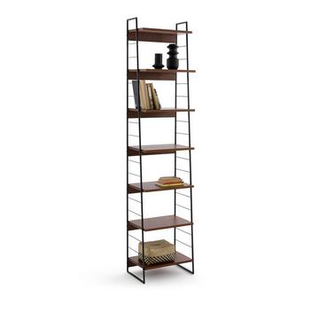 Etagère acier et plaqué noyer H220cm