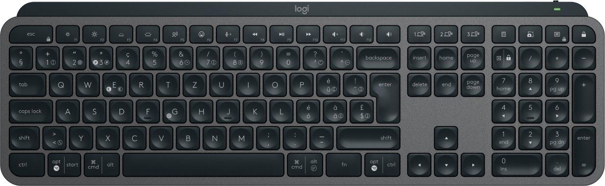 Logitech  MX Keys S tastiera RF senza fili + Bluetooth QWERTZ Svizzere Grafite 