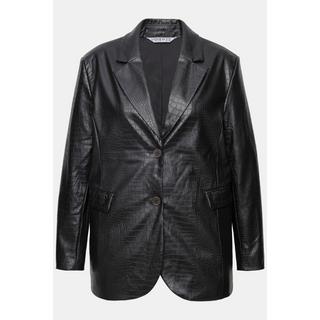 Studio Untold  Blazer coupe Wide Shape, simili cuir aspect croco, col à revers 