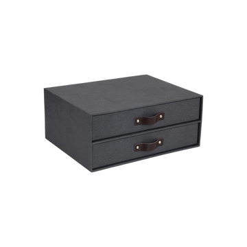 BIRGER Schubladenbox 2 Fächer   Schwarz Canvas